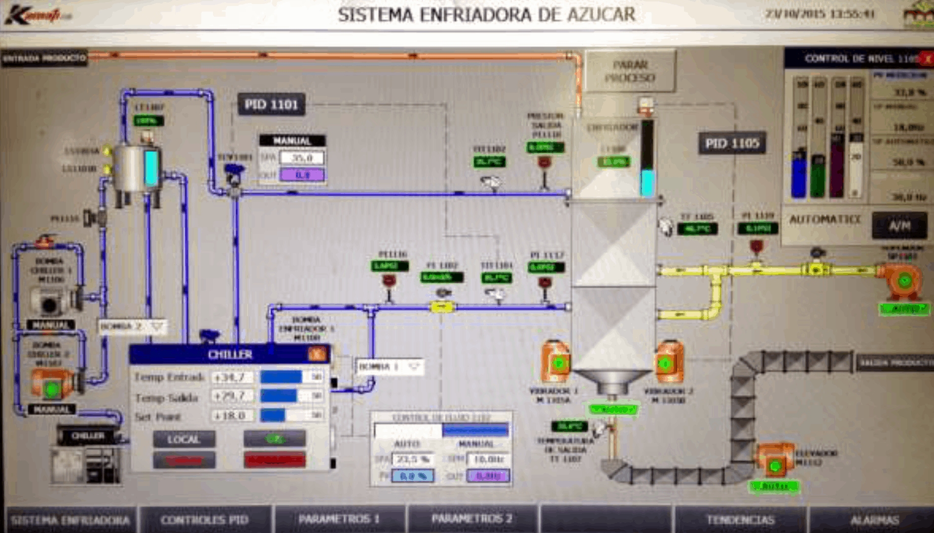 Control PLC Sugar cooler at San Carlos TEMP
